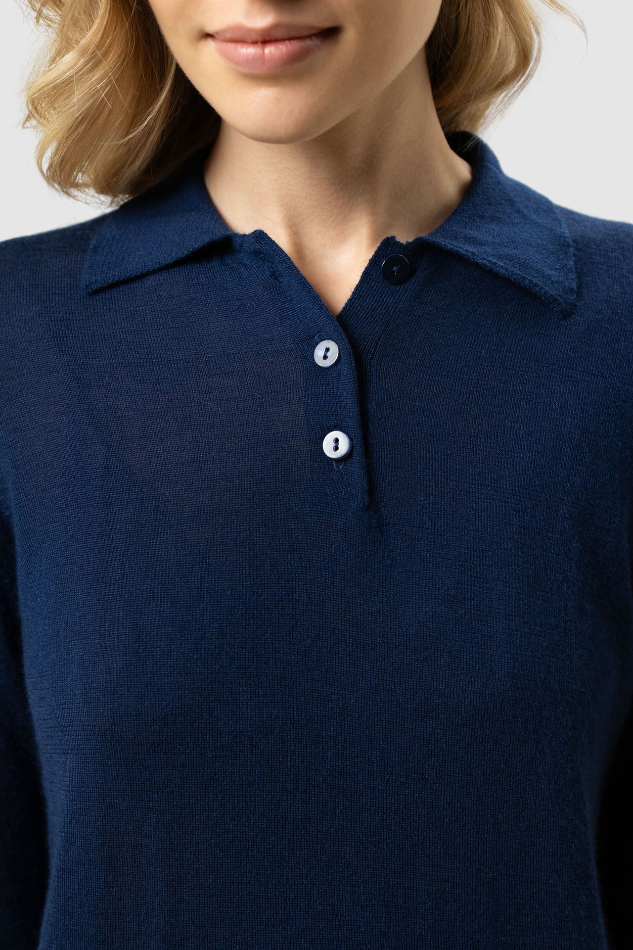 Cashmere Long Sleeve Polo