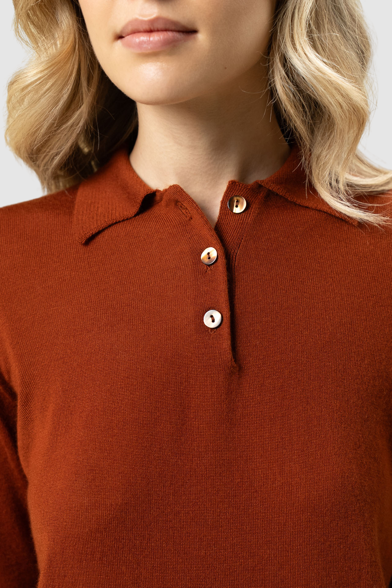 Cashmere Long Sleeve Polo