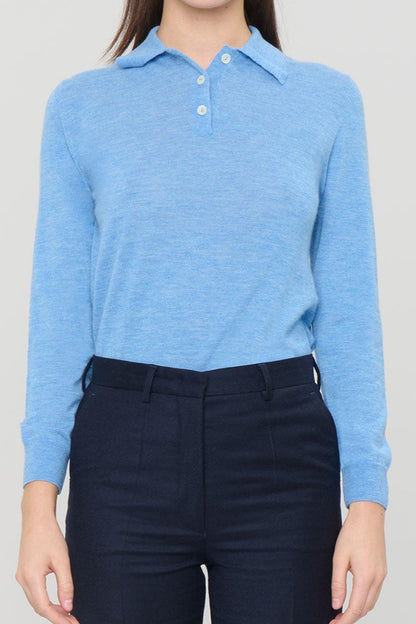 Cashmere Long Sleeve Polo