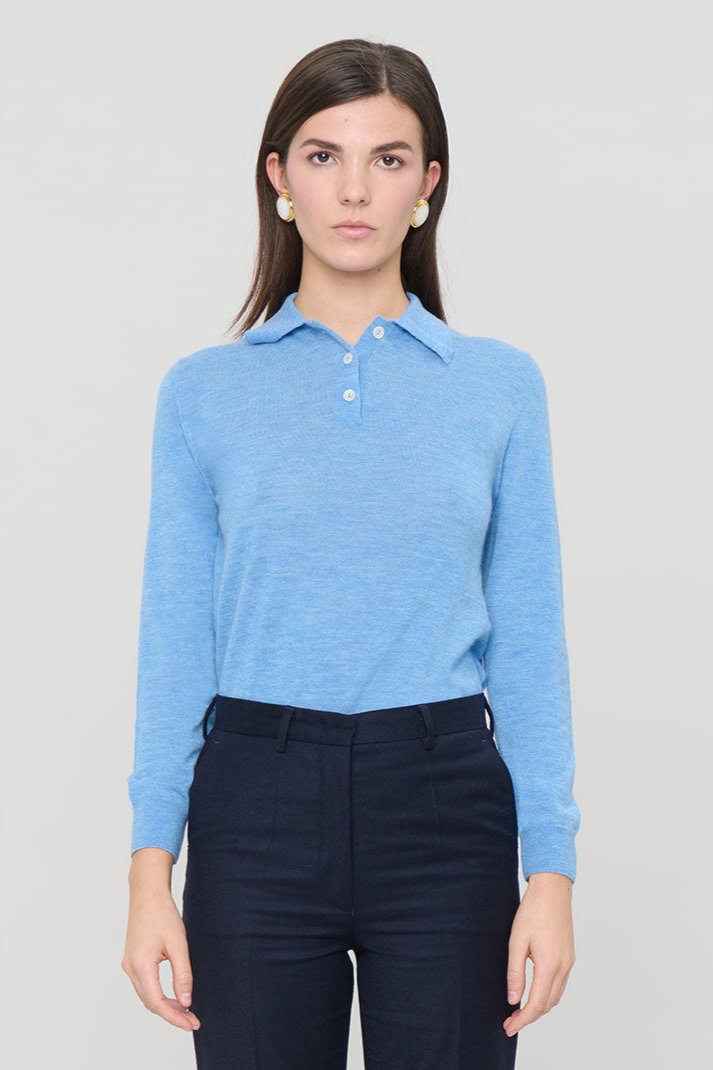 Cashmere Long Sleeve Polo