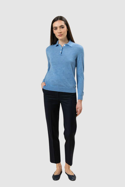 Cashmere Long Sleeve Polo